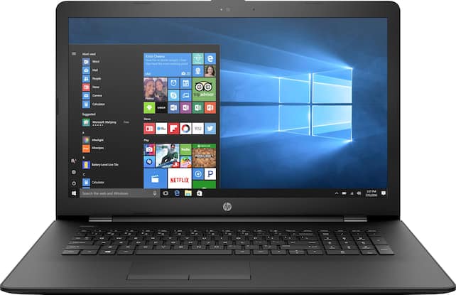 HP - 17.3" Laptop - AMD A9-Series - 4GB Memory - 1TB Hard Drive - HP finish in jet black with woven texture pattern - Front Zoom