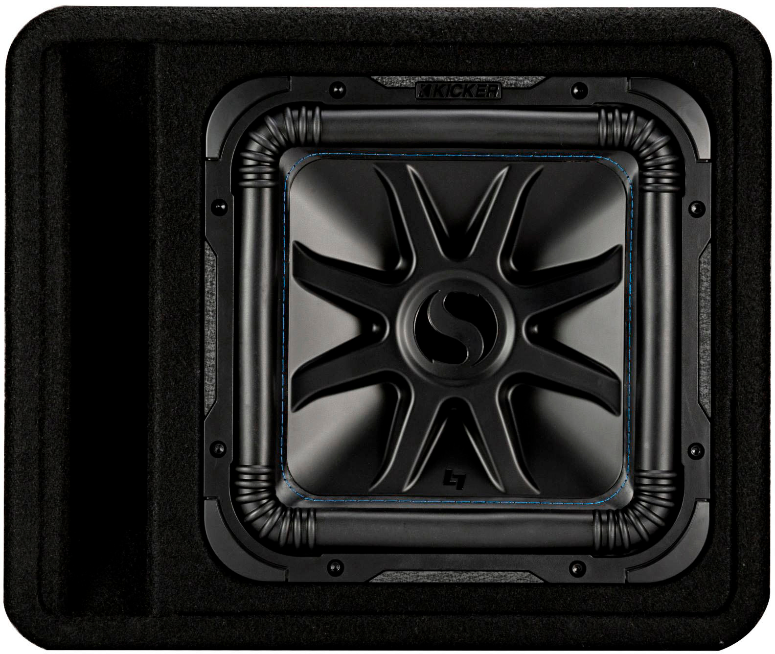 Angle View: JVC - 8" Single-Voice-Coil 22000-Ohm Loaded Subwoofer Enclosure with Integrated Amp - Black