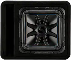 Front. KICKER - Solo-Baric L7S 12" 2-Ohm Loaded Subwoofer Enclosure - Black.