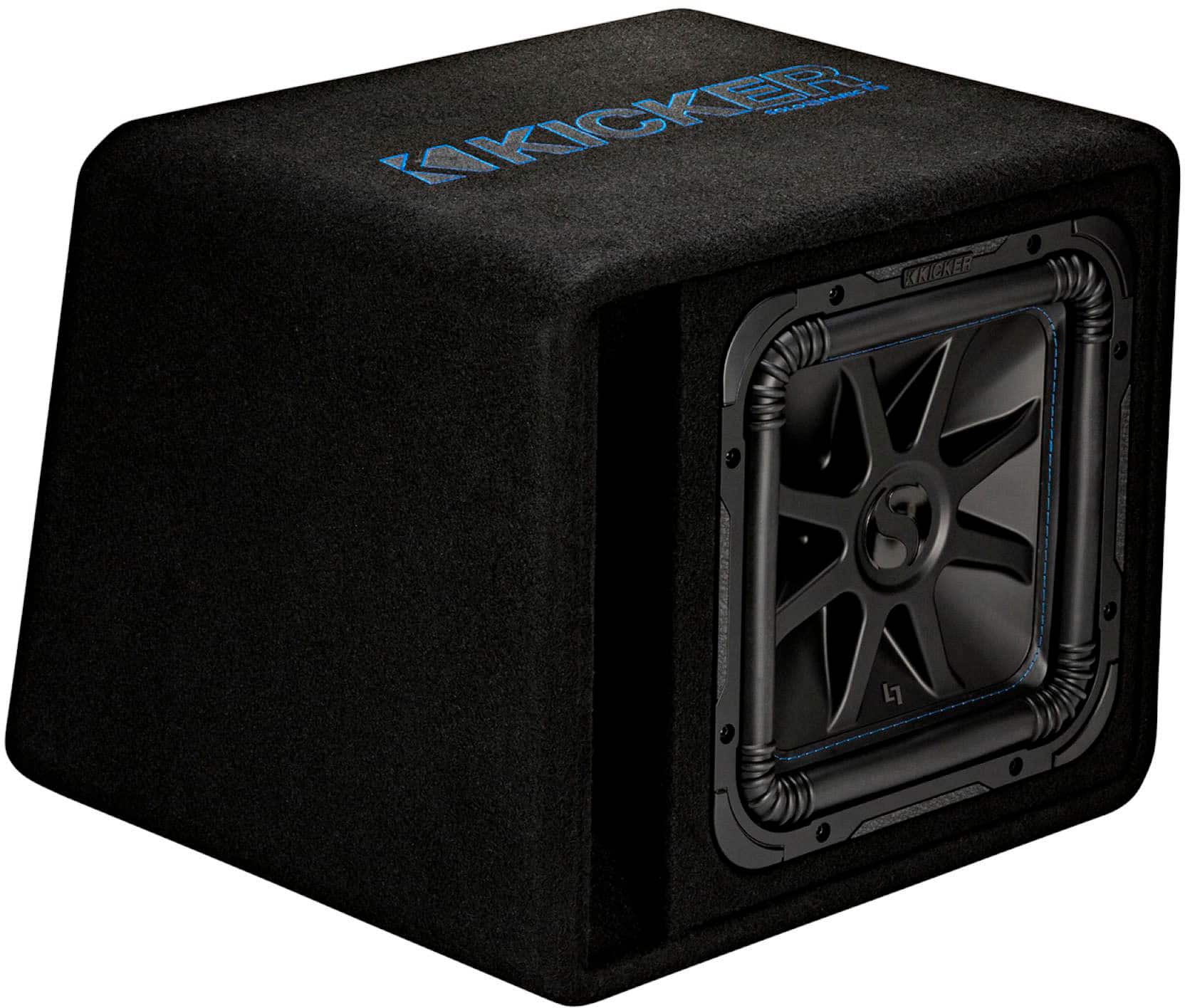 Angle. KICKER - Solo-Baric L7S 12" 2-Ohm Loaded Subwoofer Enclosure - Black.