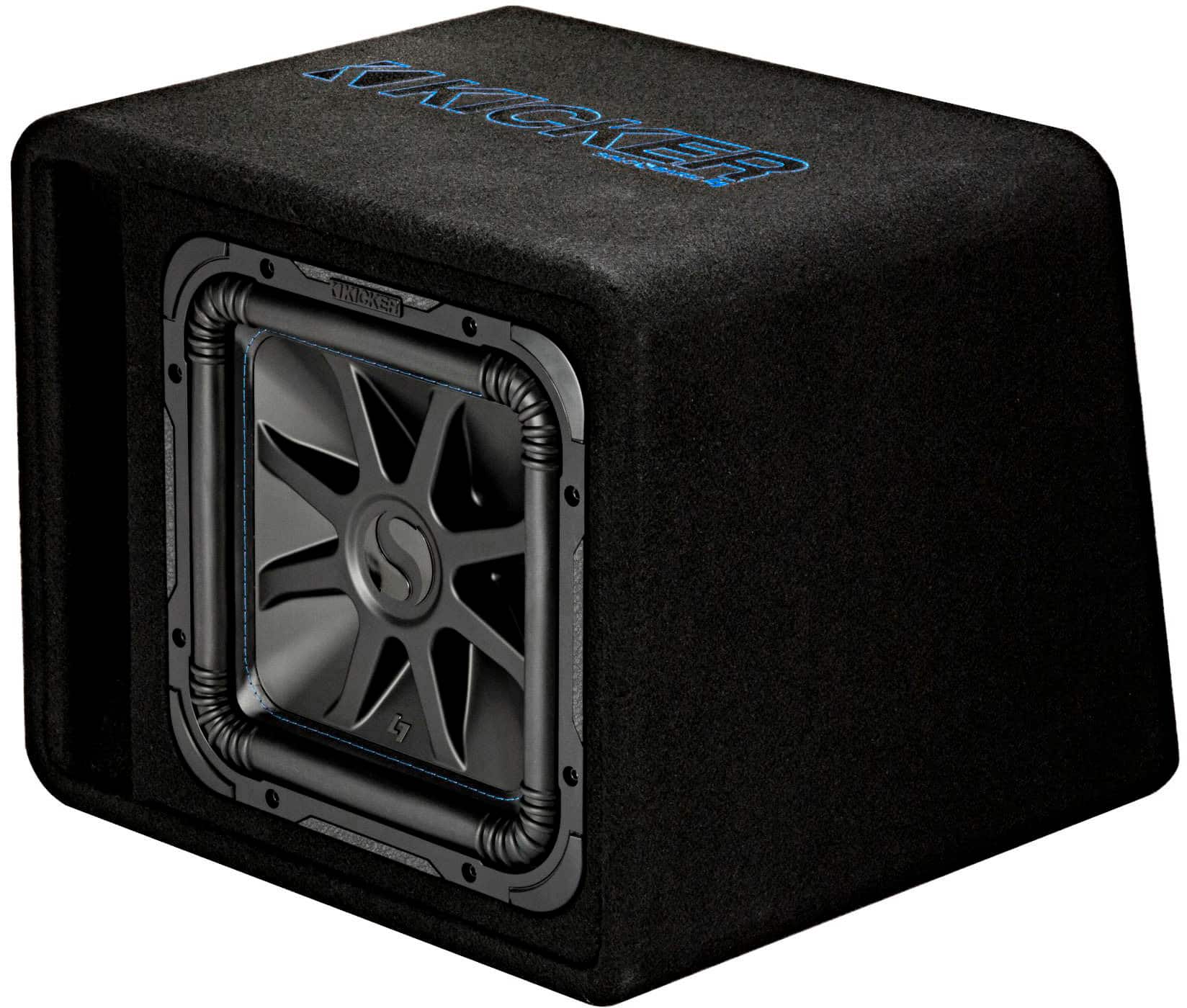 Left. KICKER - Solo-Baric L7S 12" 2-Ohm Loaded Subwoofer Enclosure - Black.