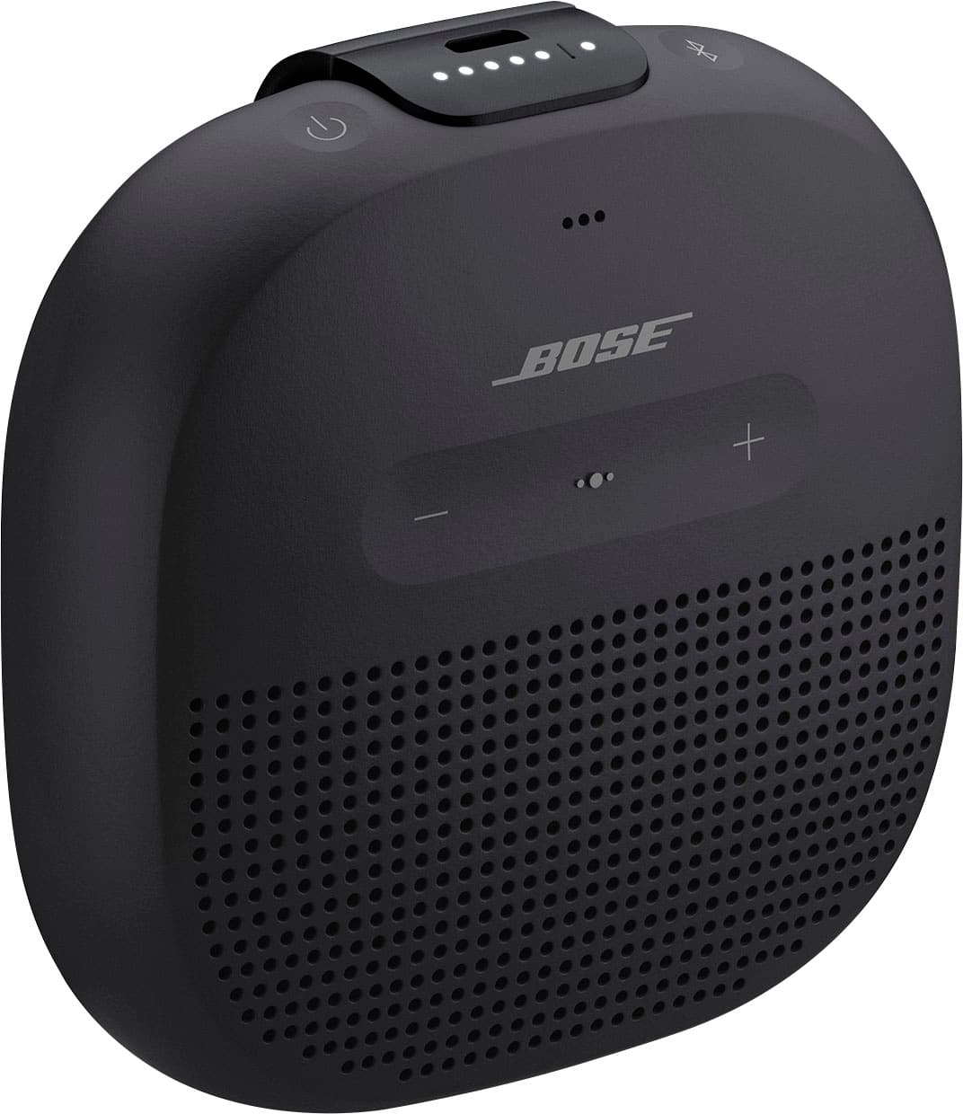 Angle. Bose - SoundLink Micro Portable Bluetooth Speaker with Waterproof Design - Black.