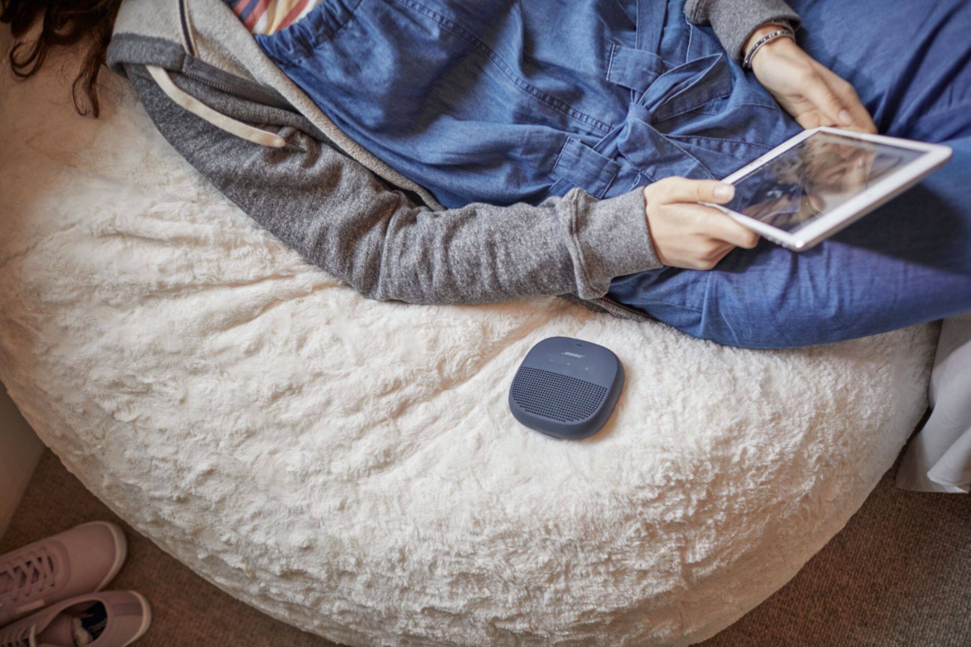 Alt View 22. Bose - SoundLink Micro Portable Bluetooth Speaker with Waterproof Design - Blue.