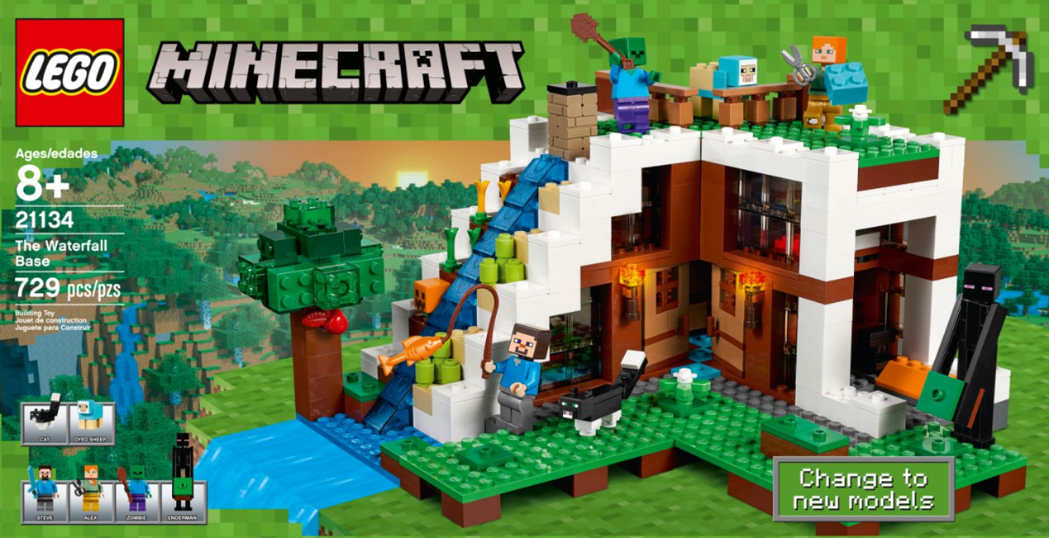 lego minecraft the waterfall base