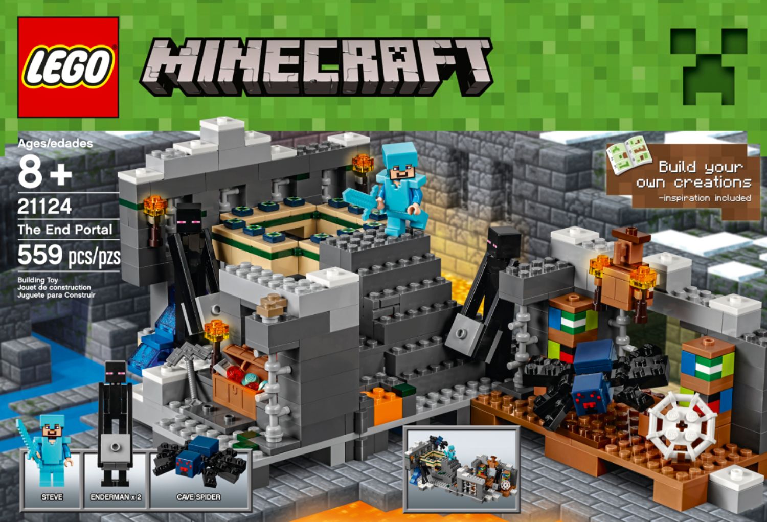minecraft lego enderman set
