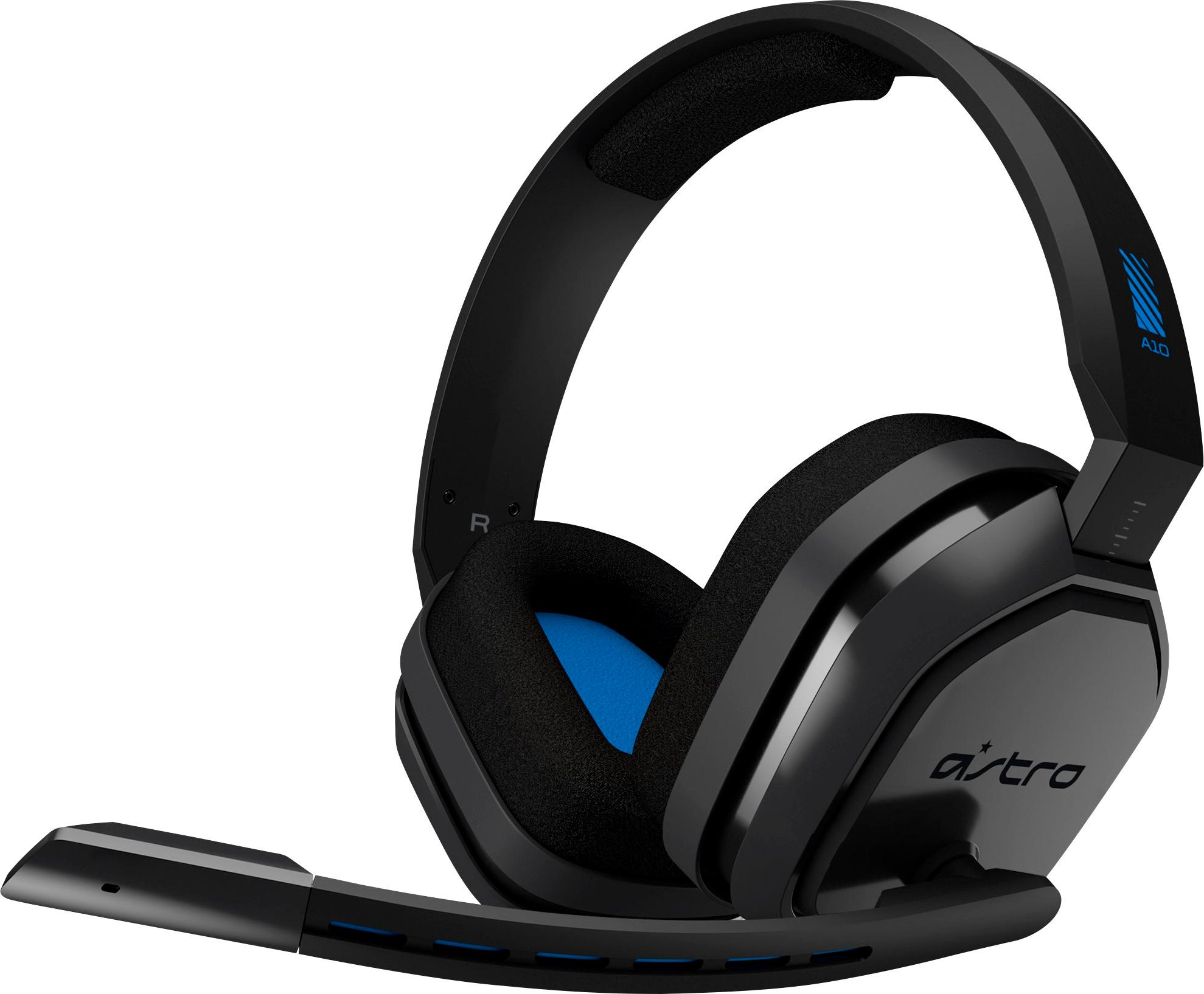 Left View: Astro Gaming - A10 Wired Stereo Over-the-Ear Gaming Headset for PS4 & PS5 with Flip-to-Mute Mic - Black/Blue