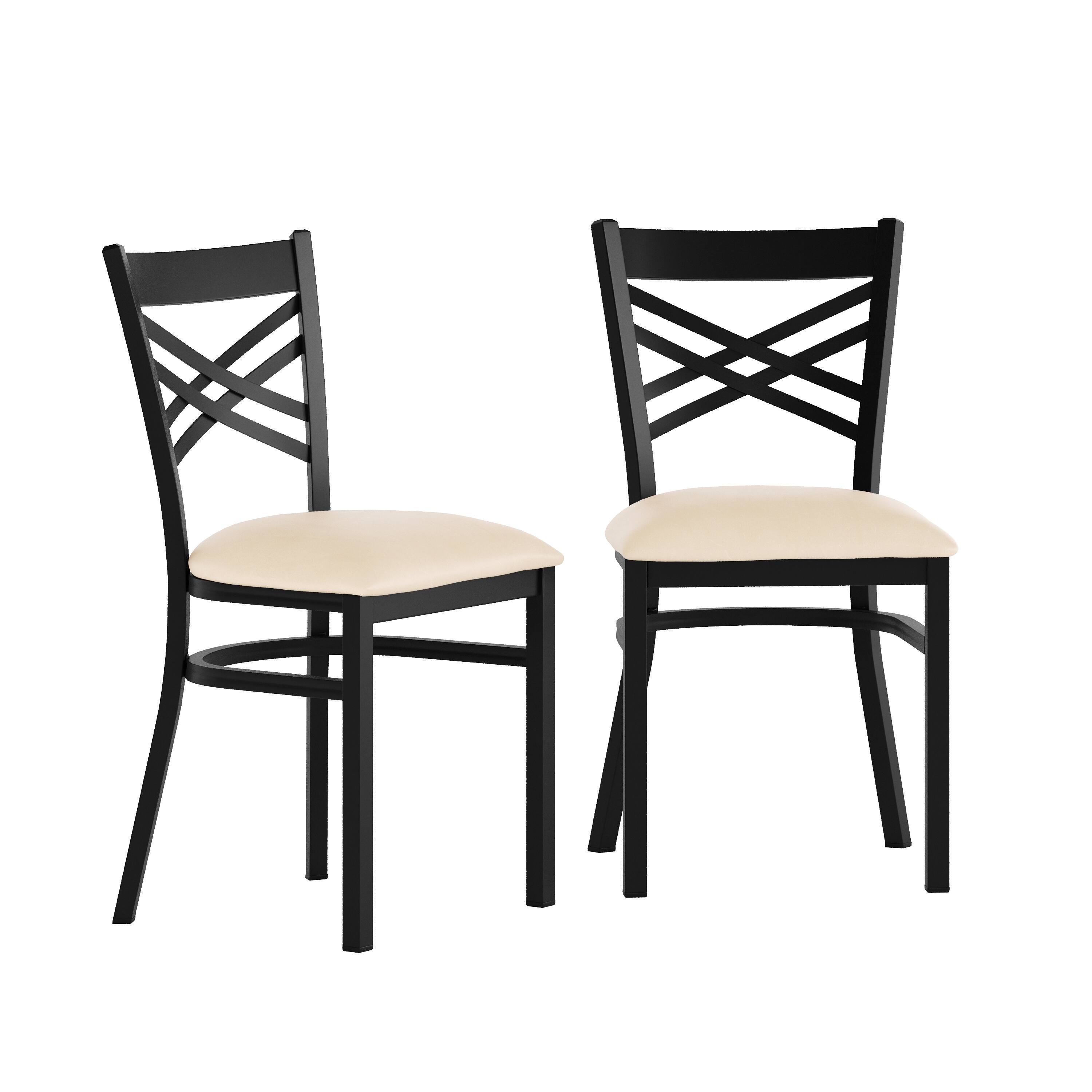 Tan Vinyl Seat/Black Metal Frame