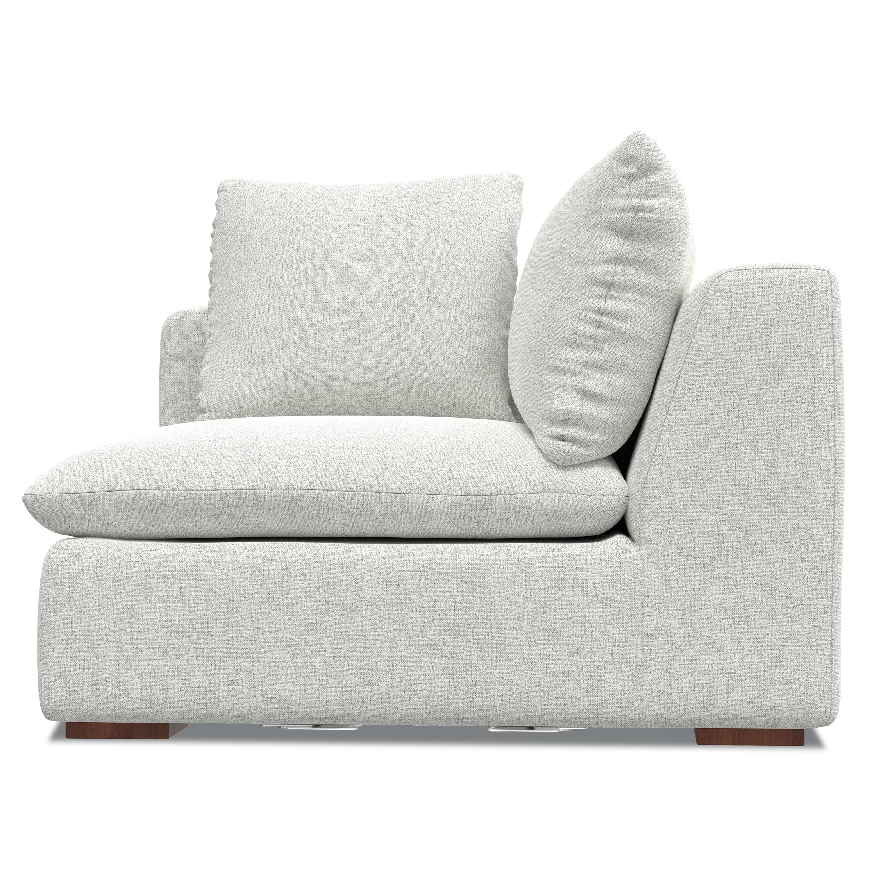 Alt View 2. Simpli Home - Jasmine Left-Arm Sofa Module in Performance Fabric - Cloud Grey.