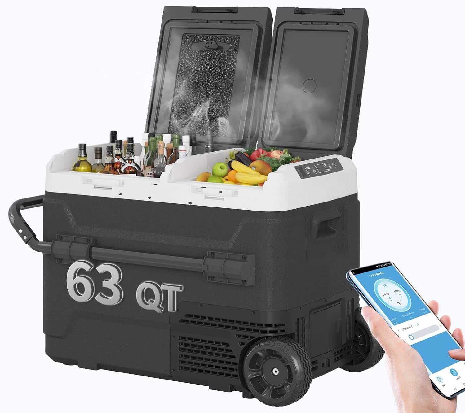 Circus Cirle - 63QT(60L) Portable Car Refrigerator - Black