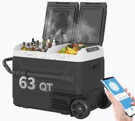 Circus Cirle - 63QT(60L) Portable Car Refrigerator - Black