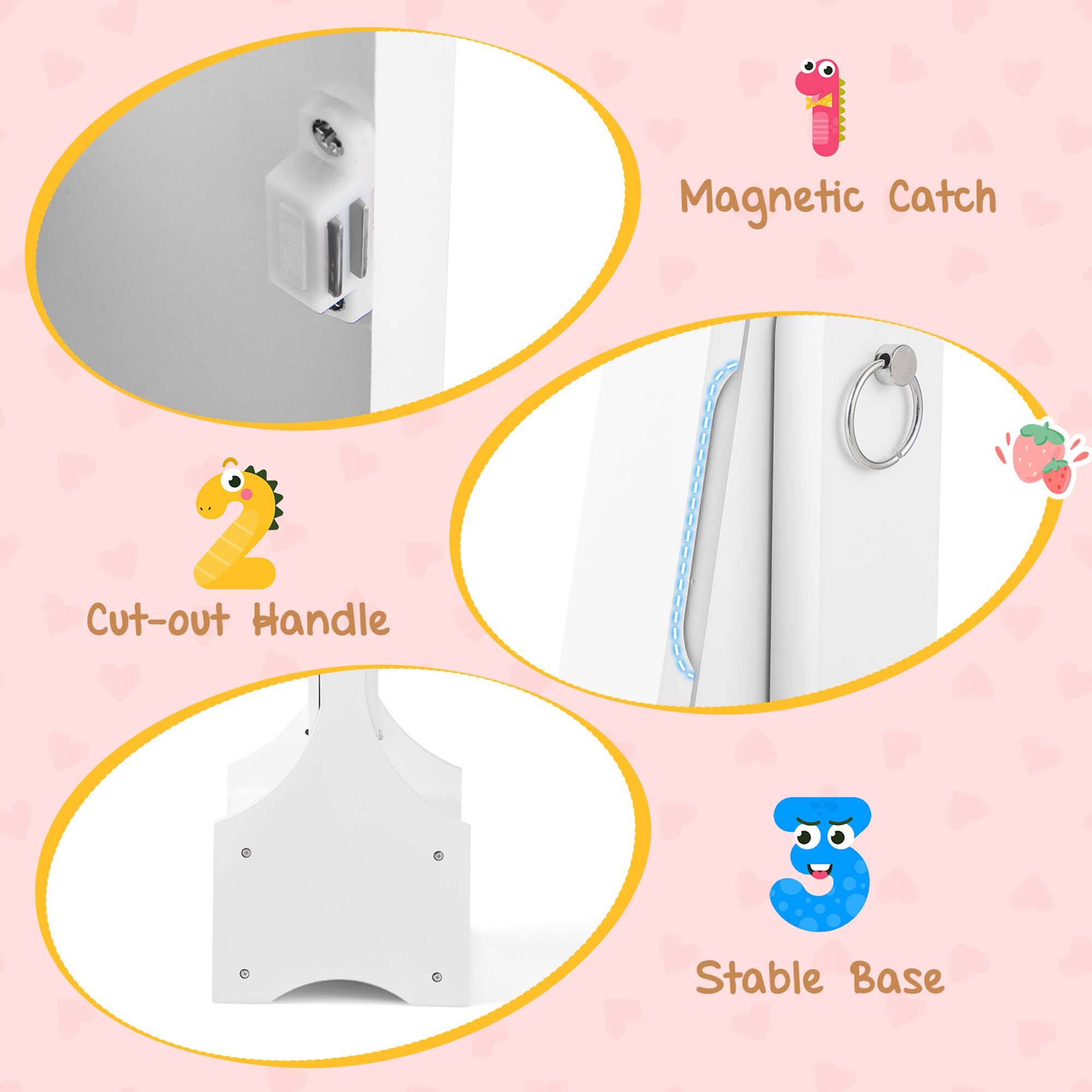 Magnetic Catch  
Cut-out Handle  
Stable Base