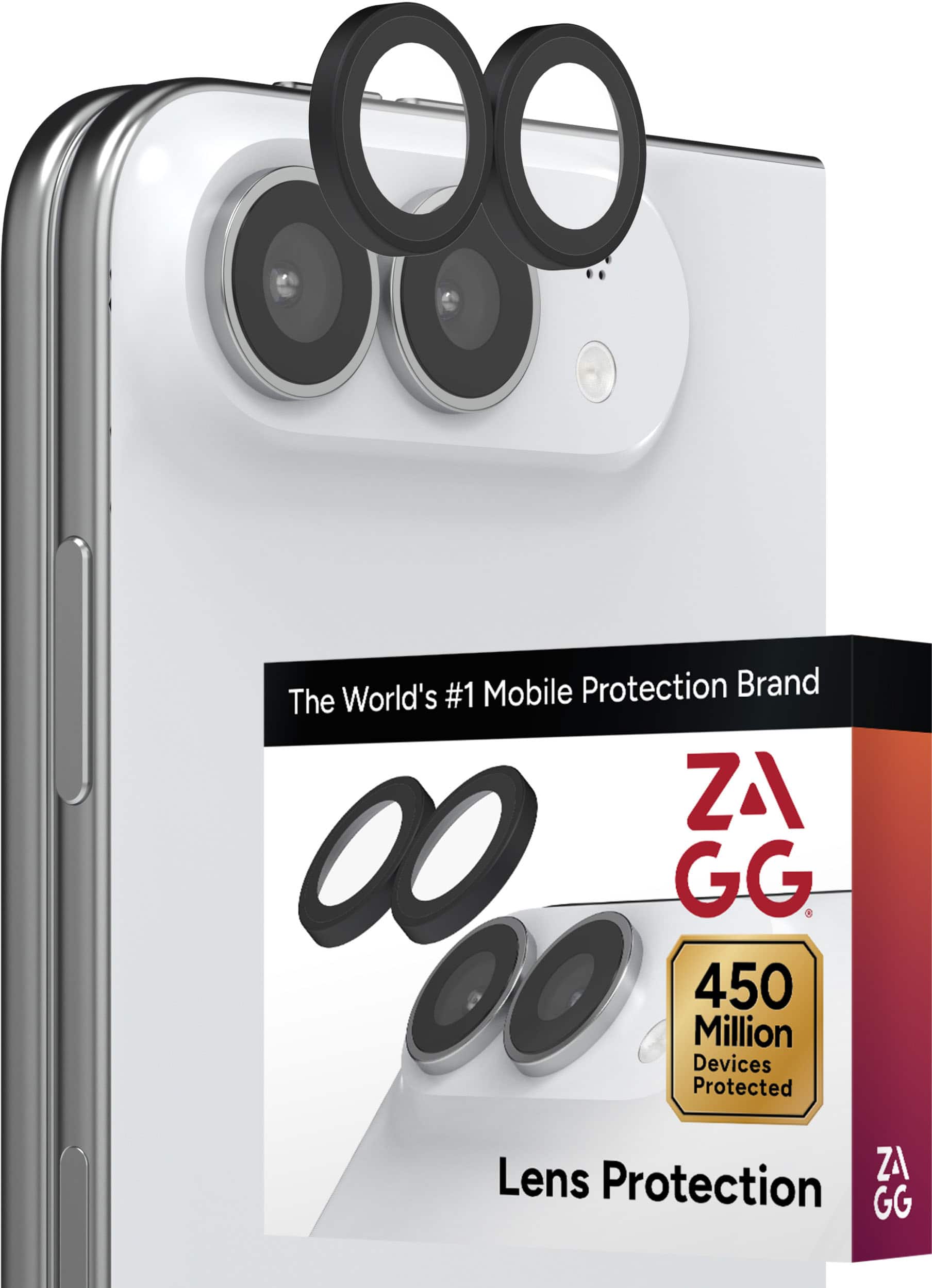 ZAGG - Glass Elite Anti-Reflective Lens Protection for Apple iPhone Duo - Black
