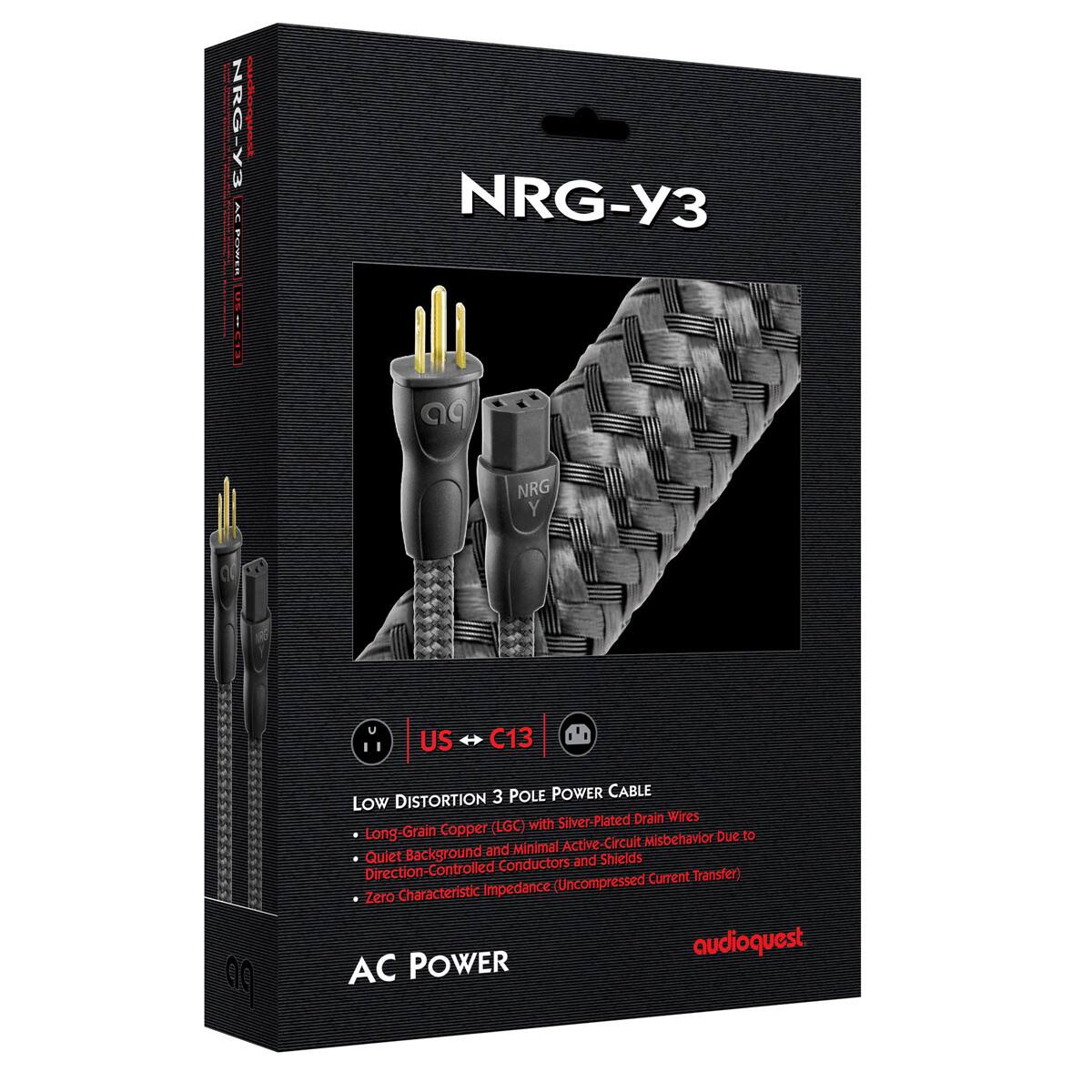 NRG-Y3

Low Distortion 3 Pole Power Cable

- Long-Grain Copper (LGC) with Silver-Plated Drain Wires
- Quiet Background and Minimal Active-Circuit Misbehavior Due to Conductors and Shields
- Direction-Controlled Current Transfer
- Zero Characteristic Impedance (Uncompressed)

US → C13

AC POWER

audioquest