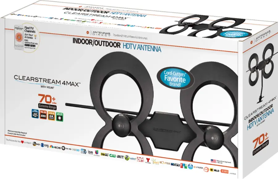 Alt View 16. Antennas Direct - ClearStream 4MAX Indoor/Outdoor UHF/VHF HDTV Antenna - Black.