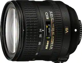 Nikon - AF-S NIKKOR 24-85mm f/3.5-4.5G ED VR Standard Zoom Lens - Black