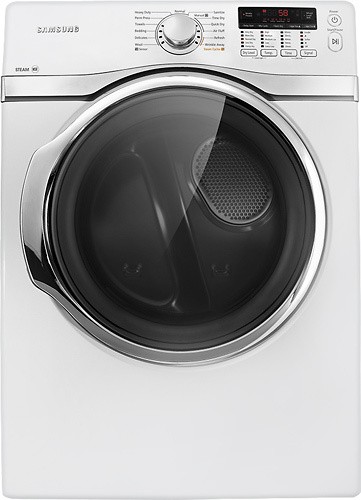  Samsung - 7.4 Cu. Ft. 13-Cycle Steam Gas Dryer - White