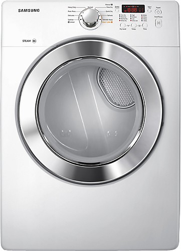  Samsung - 7.3 Cu. Ft. 9-Cycle Steam Electric Dryer - White