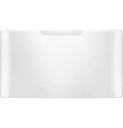 Front. GE - 16” Laundry Pedestal with Storage Drawer for Select Washers and Dryers - White.