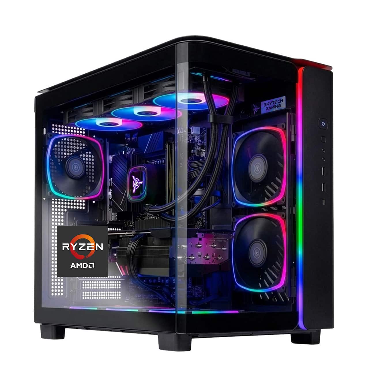 Skytech Gaming - Skytech KING95 - AMD Ryzen 7 7800X3D, 9070, 32GB 6000 MHz DDR5 RAM, 850W GOLD A3 PSU - Black