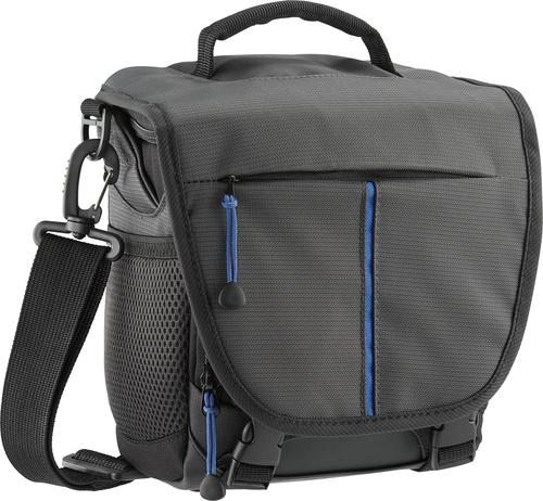 Insignia™ - Medium Camera Shoulder Bag - Blue/dark gray - Angle