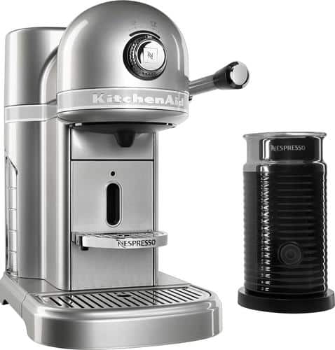 KitchenAid - KES0504SR Nespresso Espresso Maker/Coffeemaker/Milk Frother - Sugar pearl silver - Larger Front