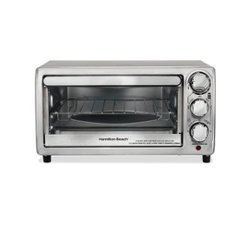 Hamilton Beach - 4-Slice Toaster Oven - Stainless steel - Front_Zoom