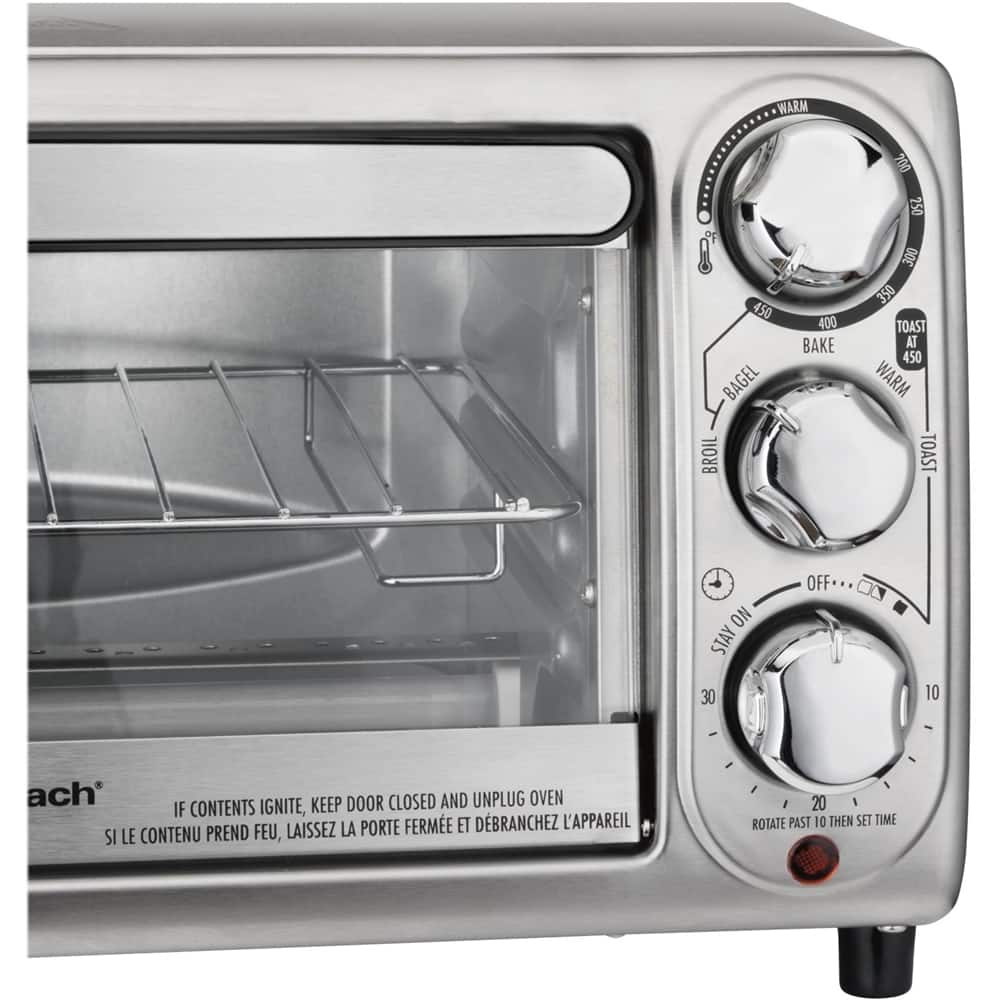 Alt View 12. Hamilton Beach - 4-Slice Toaster Oven - Stainless Steel.