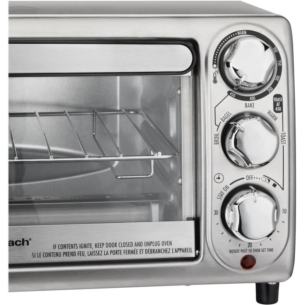 Alt View 12. Hamilton Beach - 4-Slice Toaster Oven - Stainless Steel.