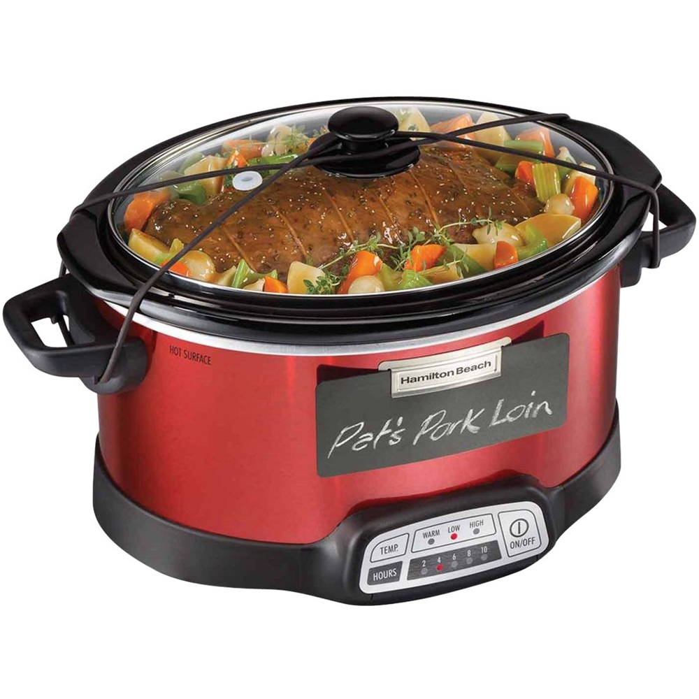 Hamilton Beach Stay or Go 5-Quart Slow cooker Red 33451 - Best Buy