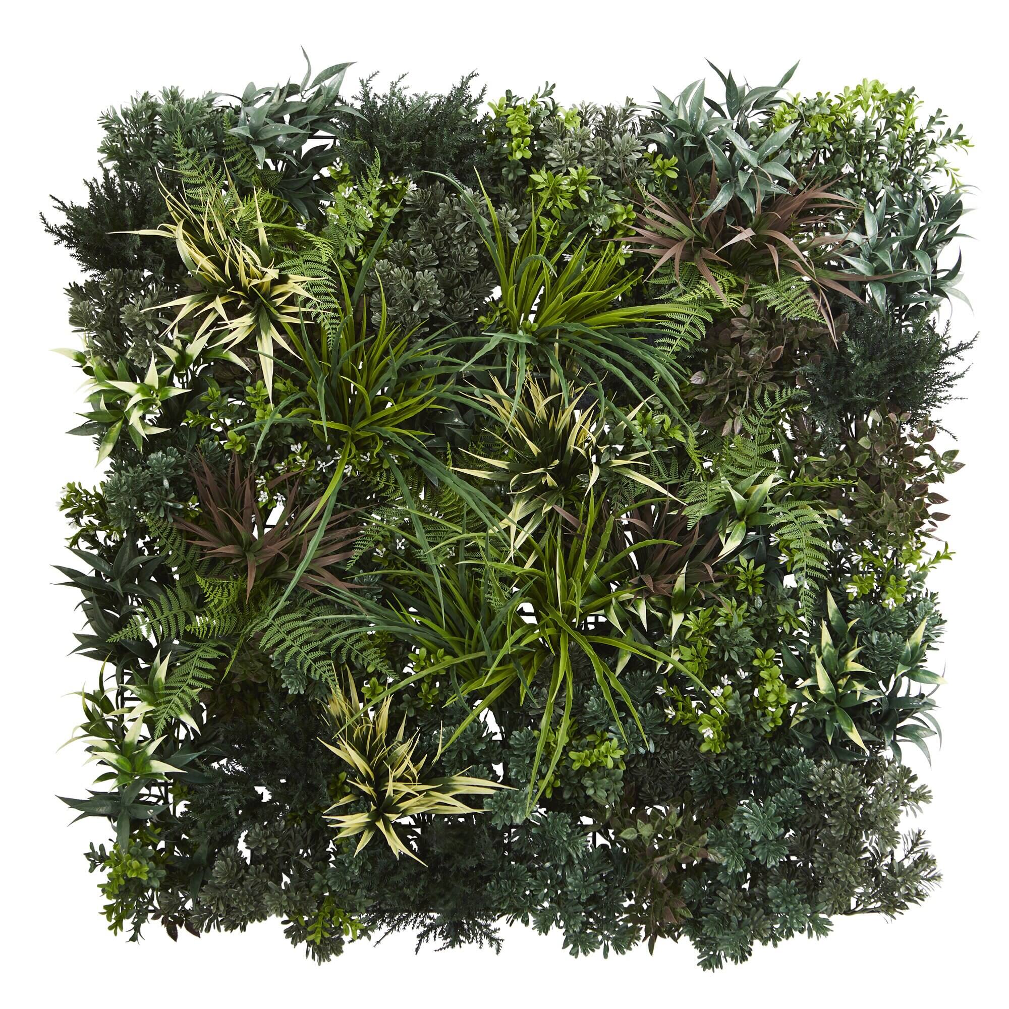 Front. BreeBe - 3' x 3' Greens & Fern Wall Panel UV Resist (Indoor/Outdoor) - Multicolor 1.