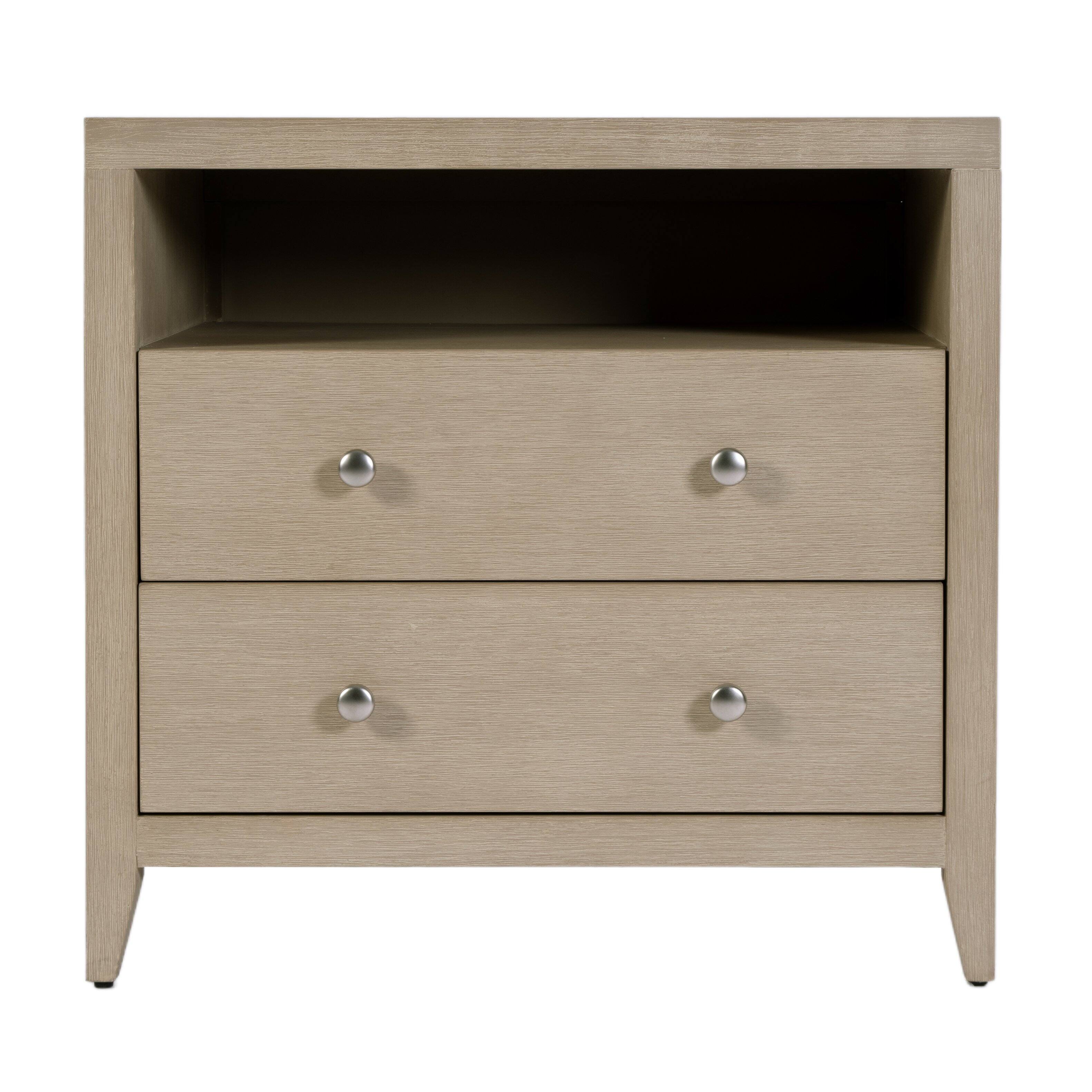 Alt View 2. Butler Specialty - Dana 28 in. W Rectangular Wood 2 Drawer Nightstand with Top Shelf - Taupe.