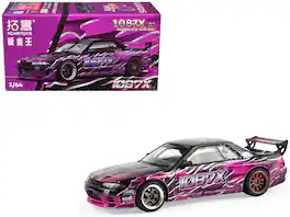 Pandem R32 "Echo Gao - 1087X" Black & Purple 1/64 Diecast Model Car by XCarToys