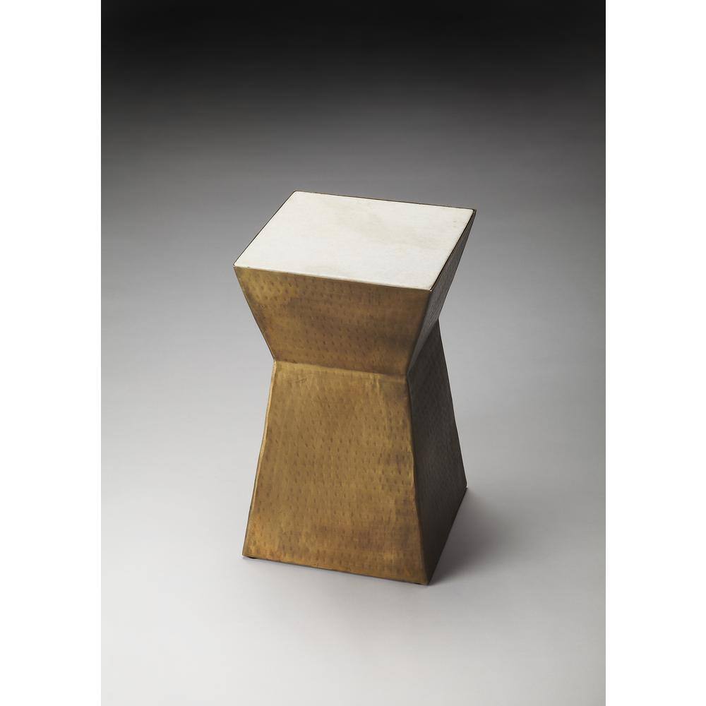 Left. Butler Specialty - Asheville Marble & Metal Bunching SideTable - Multi-Color.