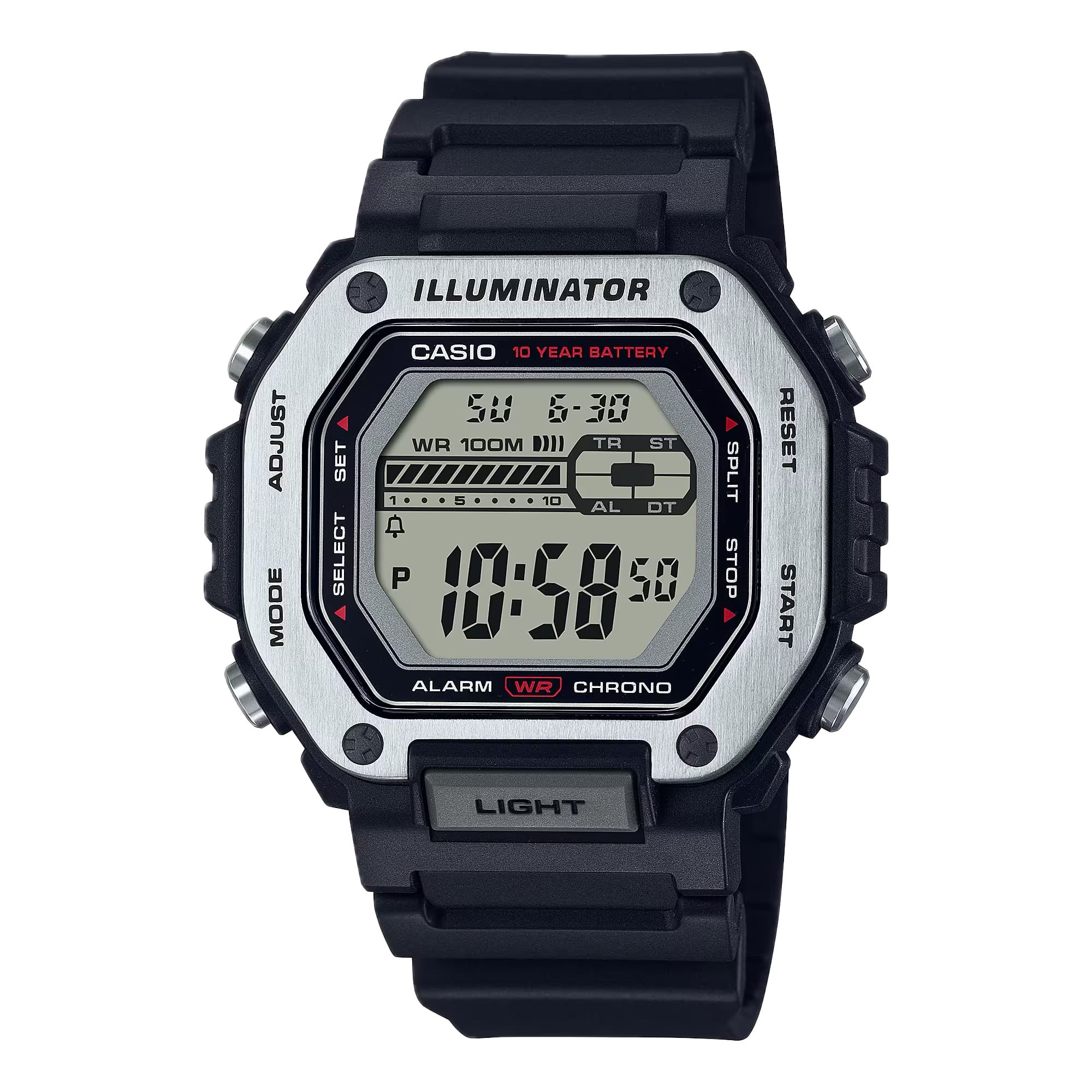 Casio - Men's Heavy-Duty Digital Sport Watch with Dial - MWD-110H-1AV - Black