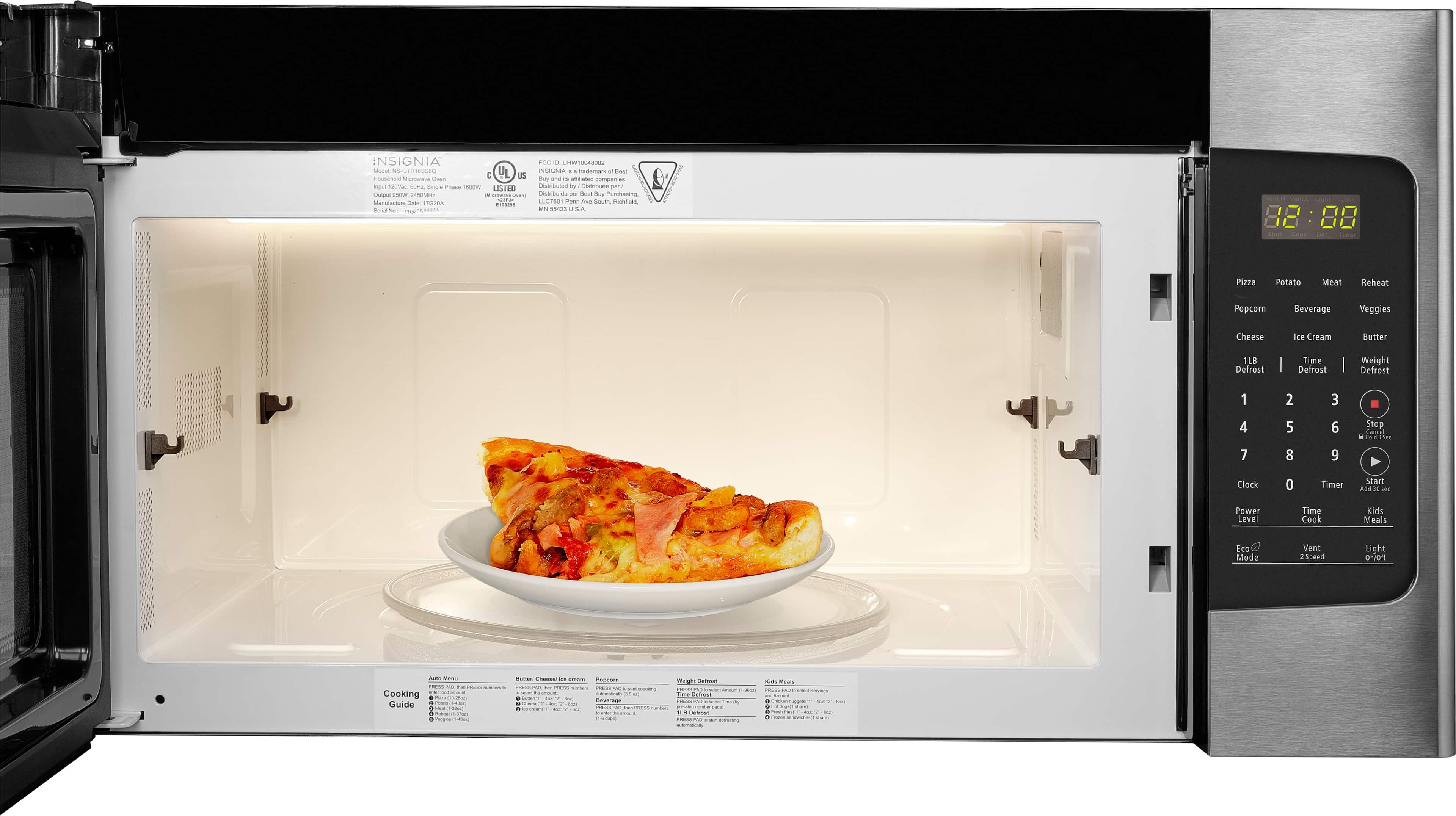 Alt View 12. Insignia™ - 1.6 Cu. Ft. Over-the-Range Microwave - Stainless Steel.