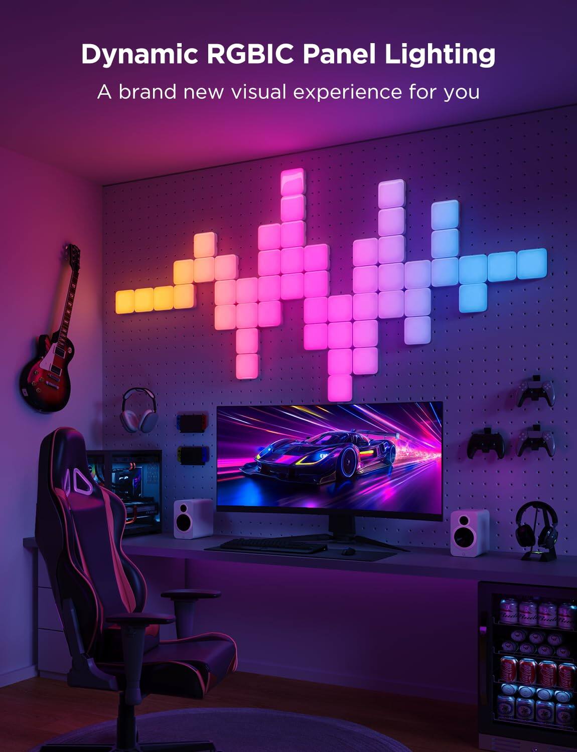 Dynamic RGBIC Panel Lighting  
A brand new visual experience for you