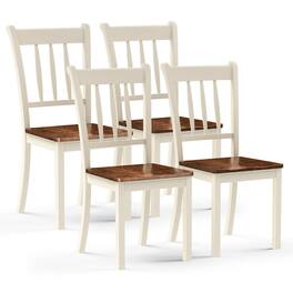 Gymax - 4PCS Wooden Dining Side Chair High Back Armless Home Furniture - White