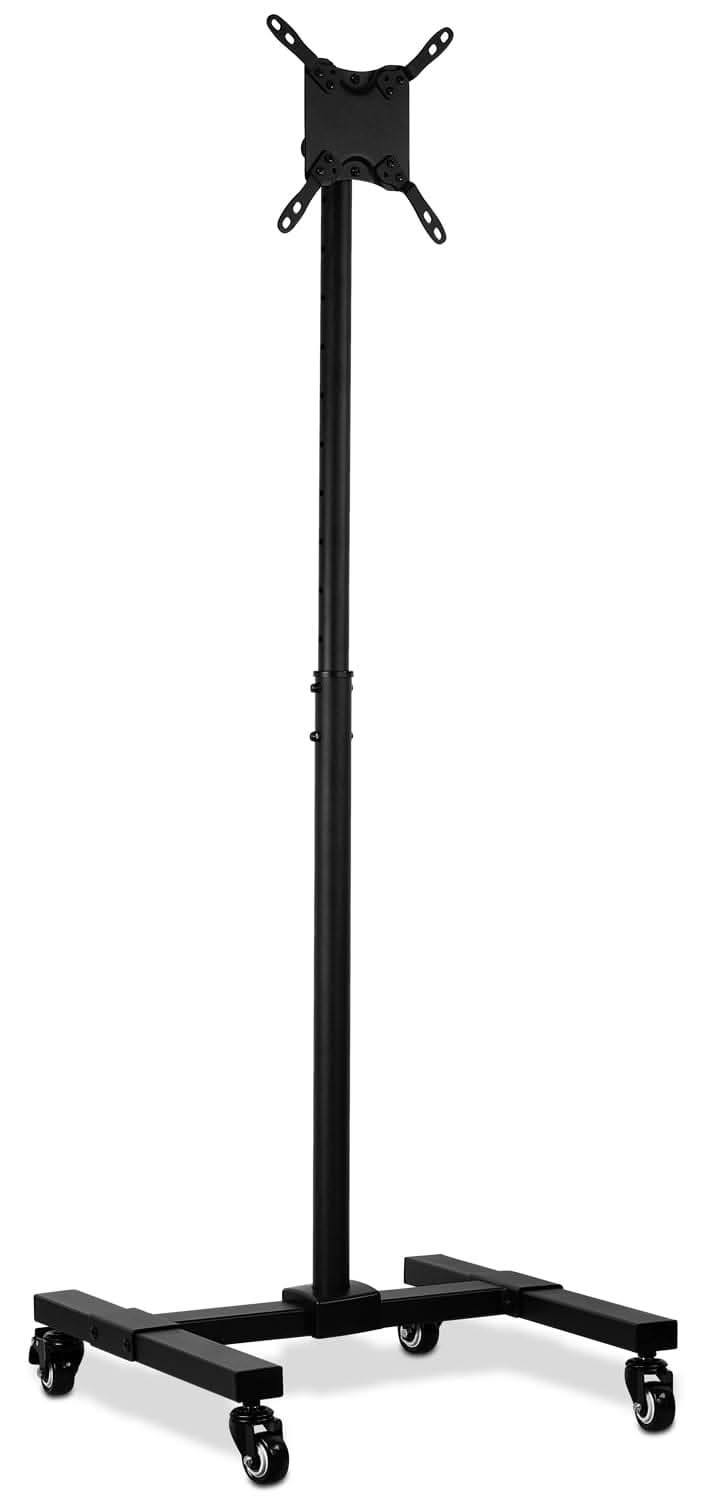 Alt View 2. Mount-It! - Adjustable Mobile TV Display Stand with Tilt, Height Adjustment, and Locking Caster Wheels, Black - Black.