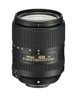 Nikon - AF-S DX NIKKOR 18-300mm f/3.5-6.3G ED VR Telephoto Zoom Lens for Select DX-Format DSLR Cameras - Black