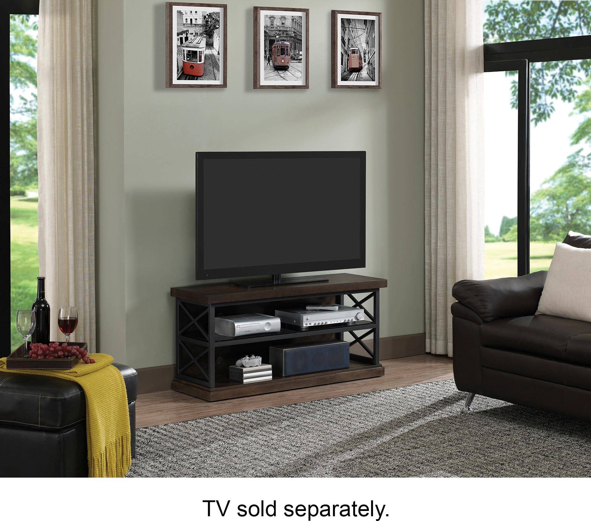 Bell O Triple Play TV Stand for Most TVs up to 55" Brown BTP48 6353