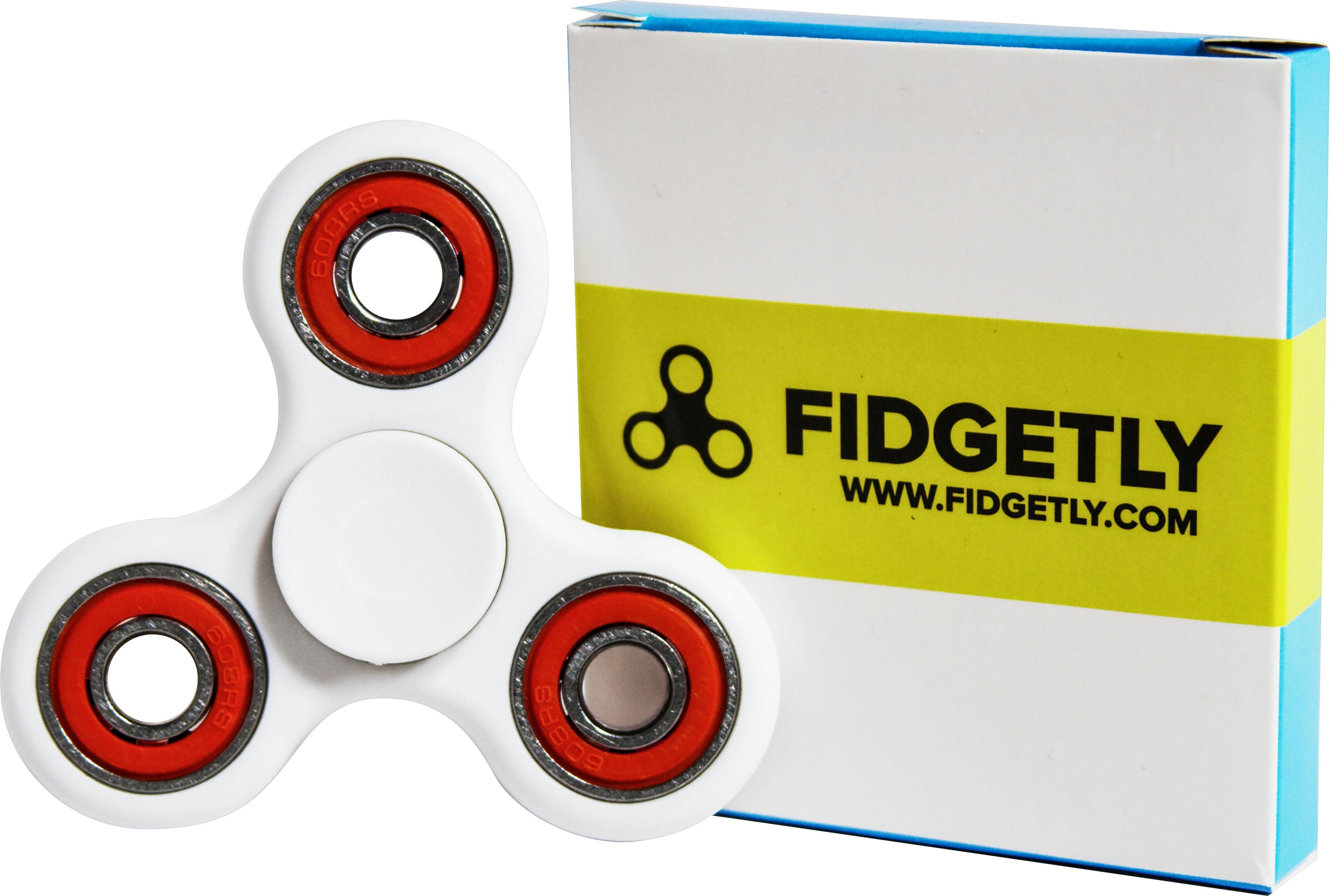 Angle. Fidgetly - Fidget Spinner Toy Stress Reducer - White/Red.