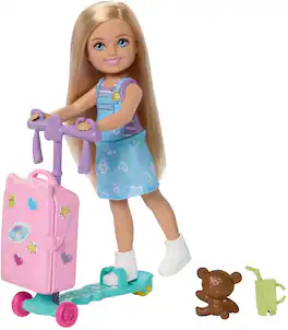 Mattel - Barbie Club Chelsea Limitless Adventure Doll with Scooter & Suitcase - COLLECTIBLES - Multicolor