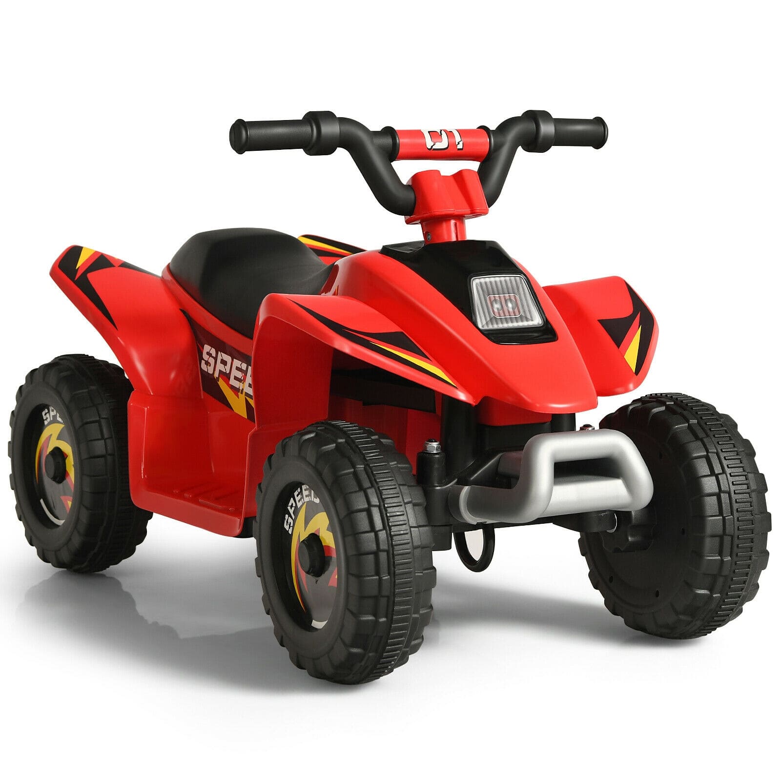 HONGGE - Battery Powered Kids Ride On Quad ATV with Forward Reverse Switch and Rechargeable Battery - Red