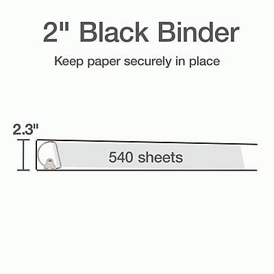 2" Black Binder  
Keep paper securely in place  

2.3"  
540 sheets