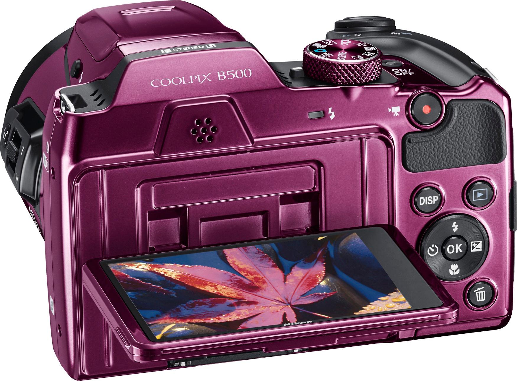 Nikon Refurbished Coolpix B500 16.0-Megapixel Digital Camera Plum