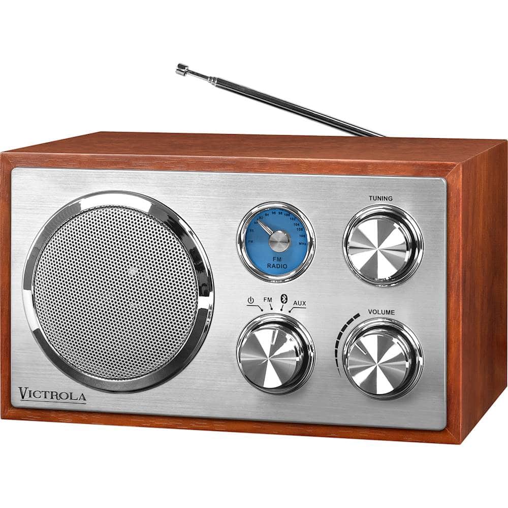 Victrola - 3W Desktop Bluetooth Radio System - Mahogany