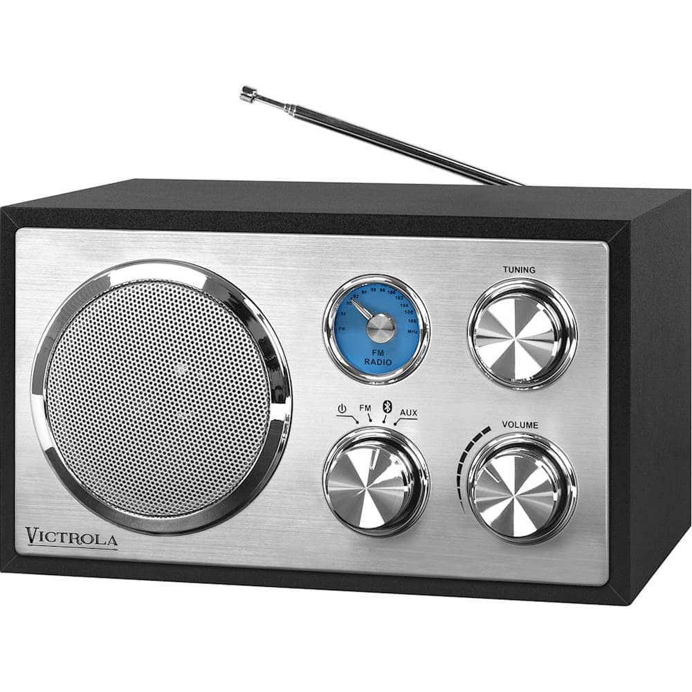 Victrola - 3W Desktop Bluetooth Radio System - Black