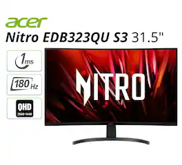 Acer - Refurbished Excellent - Nitro EDB323QU S3 31.5" LCD Gaming Monitor 180Hz 2560x1440 - Black