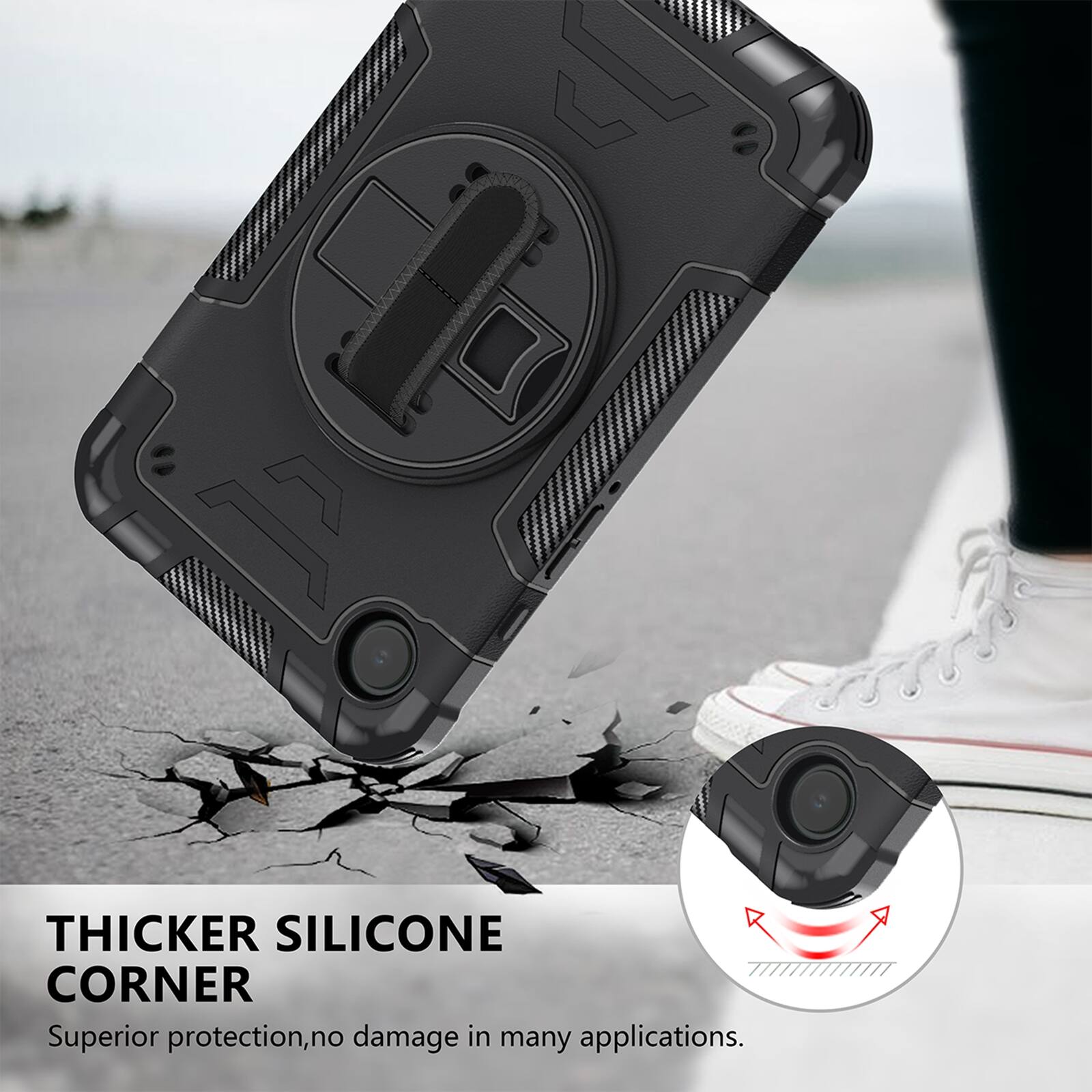 THICKER SILICONE CORNER  
Superior protection, no damage in many applications.
