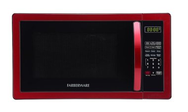 Farberware - Classic 1.1 Cu. Ft. Countertop Microwave Oven - Metallic red - Front_Zoom